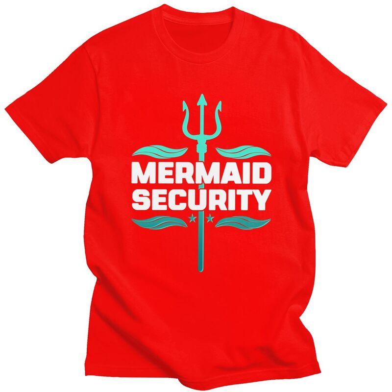 Custom Mermaid Security Funny Swimming Quote T Shirts for Men 100 Cotton Tee Tops Tshirt Fashion Tshirt S