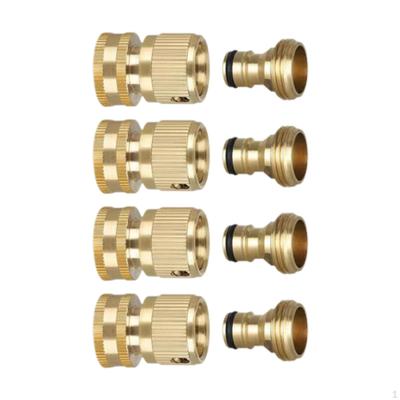 4Pcs 3/4" Hose Quick Connectors Universal Brass Water Fittings for Watering