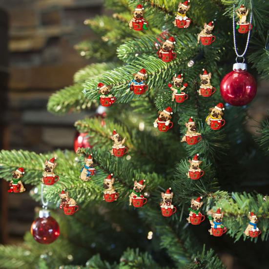 Ημερολόγιο Αφίξεων για Λάτρεις Σκύλων Διακόσμηση Αντίστροφης Μέτρησης 24 Ημερών για τα Χριστούγεννα 2D Επίπεδο Ακρυλικό Κρεμαστό Σκύλου Πολυλειτουργικό