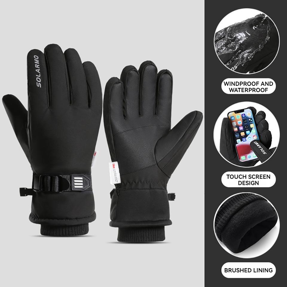 Getinfit Cycling Gloves Warm Fleece Wool Breathable Anti-Slip Waterproof Wear-Resistant Touch Screen Outdoor Mountain Climb Ski