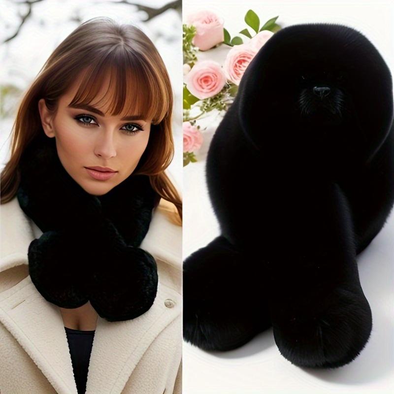 Faux Fur Neck Warmer Scarf - Cozy, Windproof & Stylish for Winter Outings