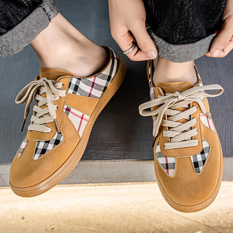 Men's casual slippers four seasons outdoor breathable stirrups fashion lightweight walking shoes soft non-slip indoor lazy shoes