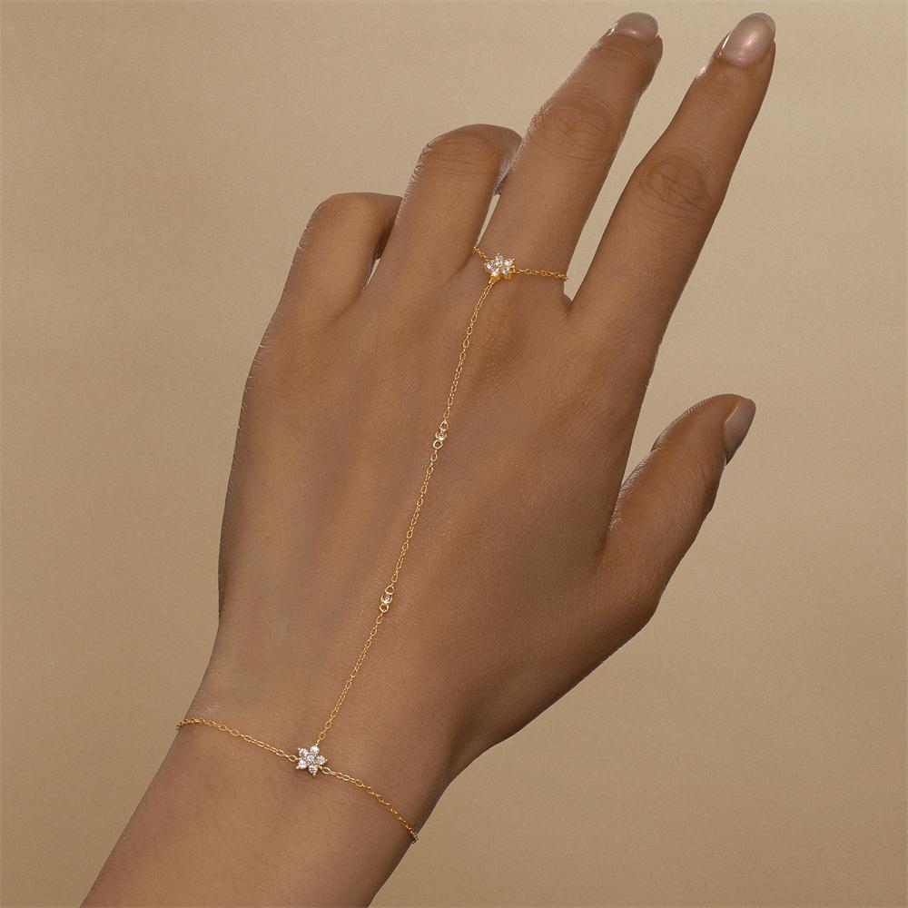 CANNER European American Style Eight-Pointed Star Zircon Bracelet S925 Silver Personality Simple Versatile Bracelet