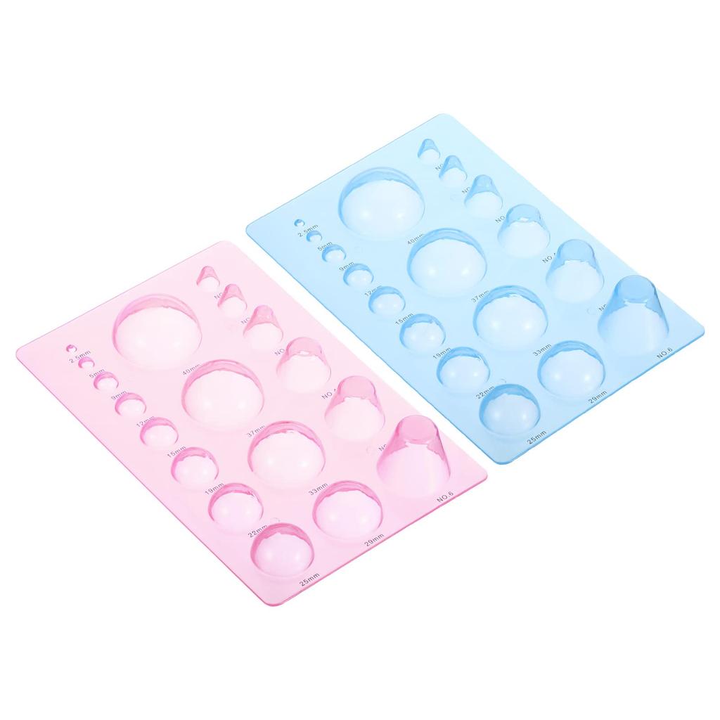 PATIKIL Paper Quilling Template 195 X 130 2 Pieces Half Ball Mold Crimper Tool for 3D Flower Pot Blue and Pink Board, Mm, Dome, 3-Row Craft,