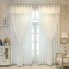 Modern Minimalist Double Layer Thickened Blackout Curtains with Butterfly Knot Decoration for Bedroom and Living Room