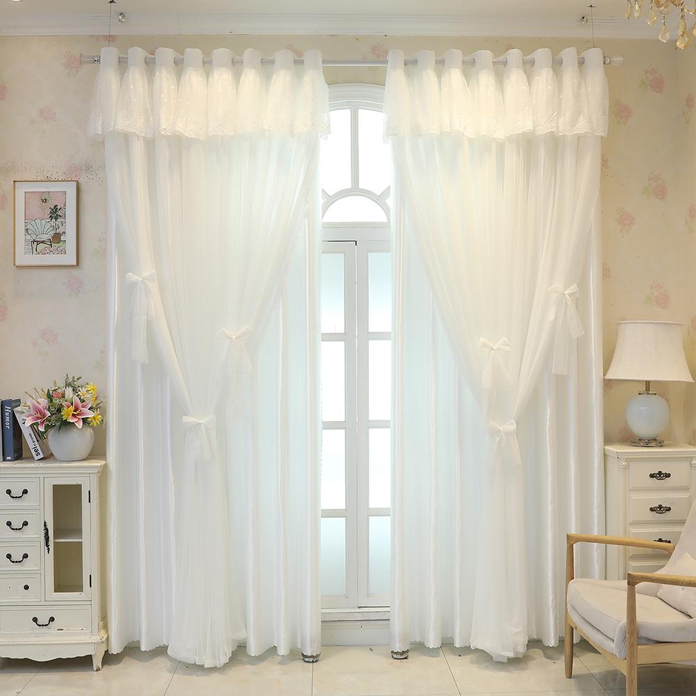 Modern Minimalist Double Layer Thickened Blackout Curtains with Butterfly Knot Decoration for Bedroom and Living Room