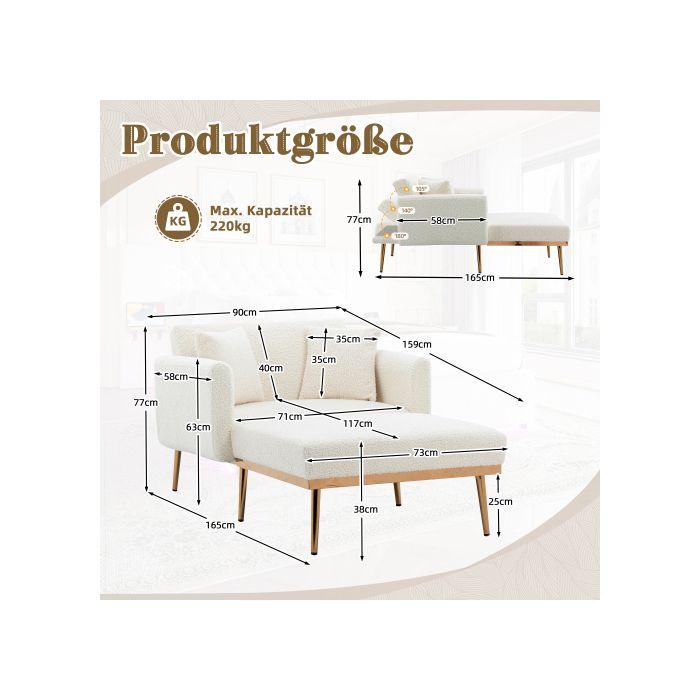 Fauteuil De Style Moderne, Dossier Réglable Chaise Caramel, Convient Pour Le Salon, La Chambre, Le Bureau (type Réaction)