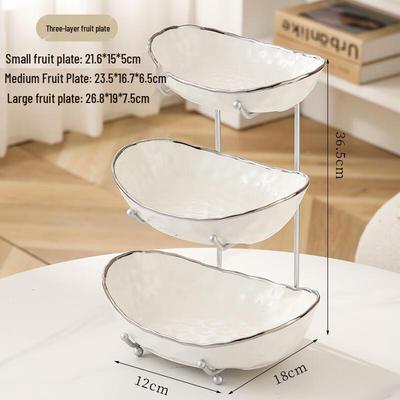ZISIZ Light Luxury Ceramic & Iron Fruit Basket