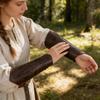 1pc Medieval Cosplay PU Leather Armor Arm Warmer Lace-Up Men Viking Pirate Knight Gauntlet Wristband Bracer Steampunk Accessory