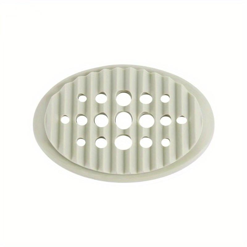 Oval Silicone Soap Dish with Self Draining Multifunctional Bathroom Storage Rack Holder for Sink Counter Organizer