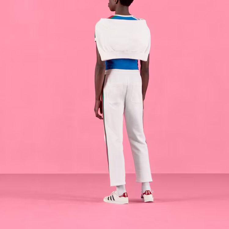 Adidas Kleeblatt-Print T-Shirt Blau Unisex Oberteile 691637-XJEKL-4744