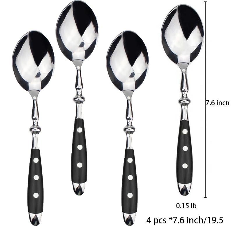 Classic Elegant Stainless Steel Cutlery Set Fork Spoon Knife Full Dinning Fork Steak Knife Teaspoon Creative Dinnerware Set