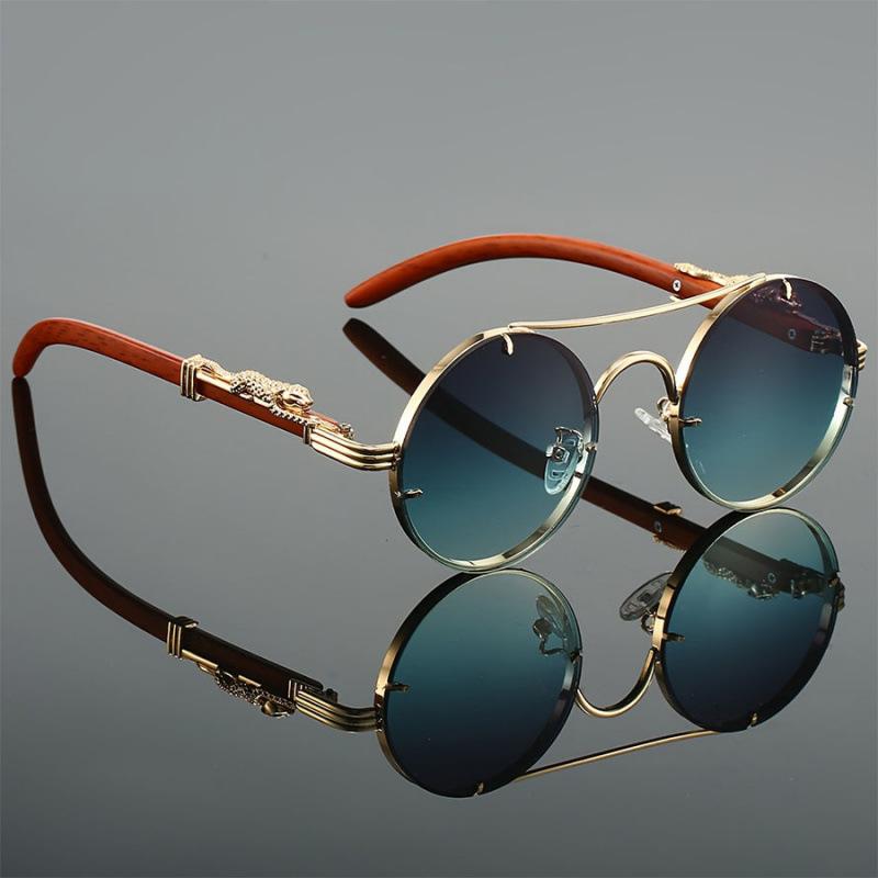 New Fashion Classic Round Women Sunglasses Personalized Metal Leg Design Retro Ocean Film Men'S Outdoor Driving Glasses
