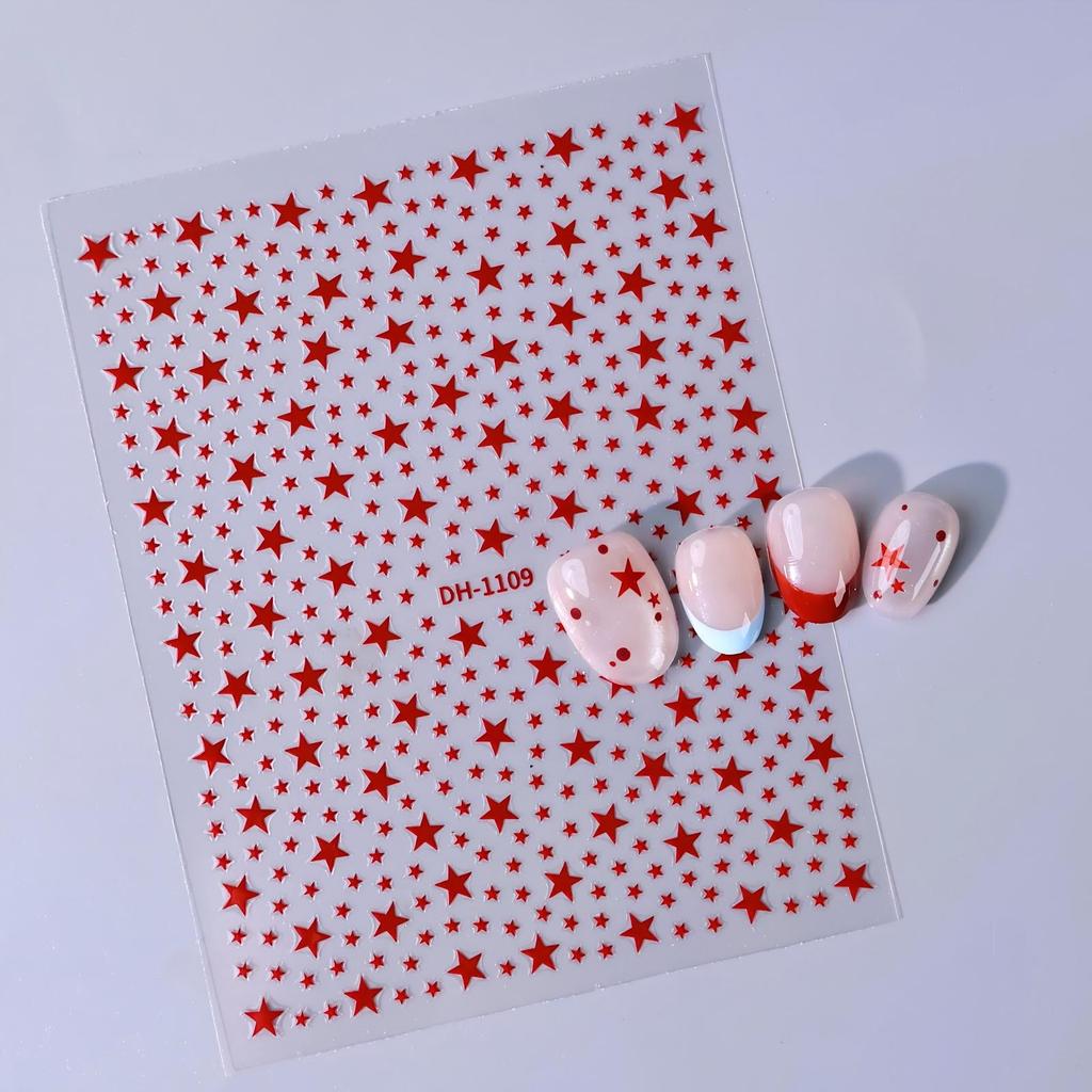 European and American Style 3D Five-Pointed Star Nail Art Stickers (Model DH-1109)