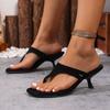 2025 new summer versatile high heels femininity thin heel flip-flops women's outer wear