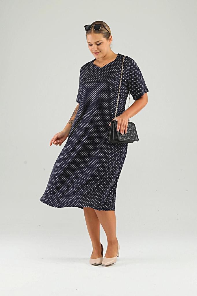 Sukienka damska w dużym rozmiarze, sukienka plus size we wzór w kropki i panterkę