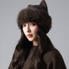 Korean Style Cute Cat Ears Plush Knit Hat Autumn Winter Warm Casual Beanie