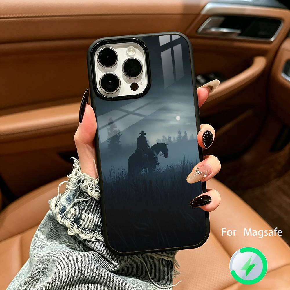 R-Red D-Dead Redemption RDR 2 Wireless charging phone case compatible with iPhone 17/16/15/14/13/12/11