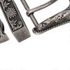 Vintage Stil Handgefertigte Schnitzerei Legierung Taillengürtelschnalle Set für Halsband Sattel Zubehör 40mm Innendurchmesser
