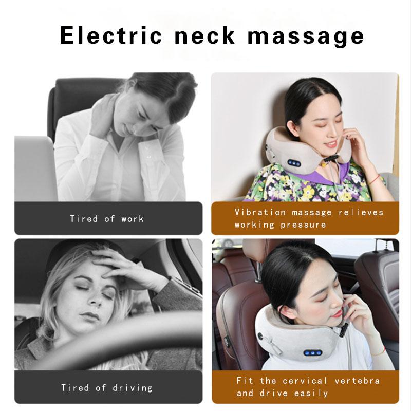 U Shaped Electric Neck Massager Shoulder Kneading Heating Massage Portable Travel Home Car Use Multifunctional Massage Pillow