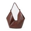 Leather Bag Female Fashion Cowhide Braided Pattern Lady Class Commuting Bag