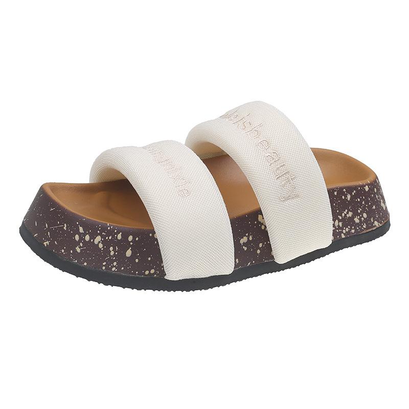 Slippers Female Ins Tide Internet Celebrity Explosion Fashion Wear Summer Muffin 2025 New Sandals High-end Platform Shoes