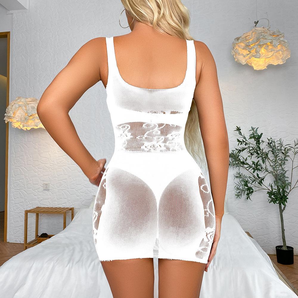 Sex underwear, sexy hip skirt, hollowed out free perspective net, tempting to show breasts