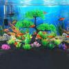 10 Pieces Aquarium Decors Plant Ornaments Green Aquatic PlantTank Landscaping Green Artificial Leaves Hiding Spot