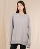 Ellamo Terry Basic Plain Plain Sleeve Point Zipper Oversized Sweatshirt [Gray]