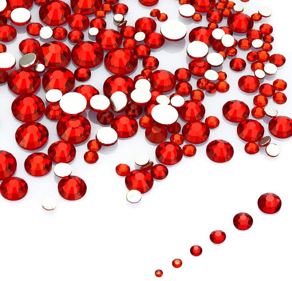 Red Rhinestone Set for Nail Decoration Large Capacity Set for 3D Nail DIY Resin Comes in a Case with and 3000-piece - Art, Nails, Decorations,