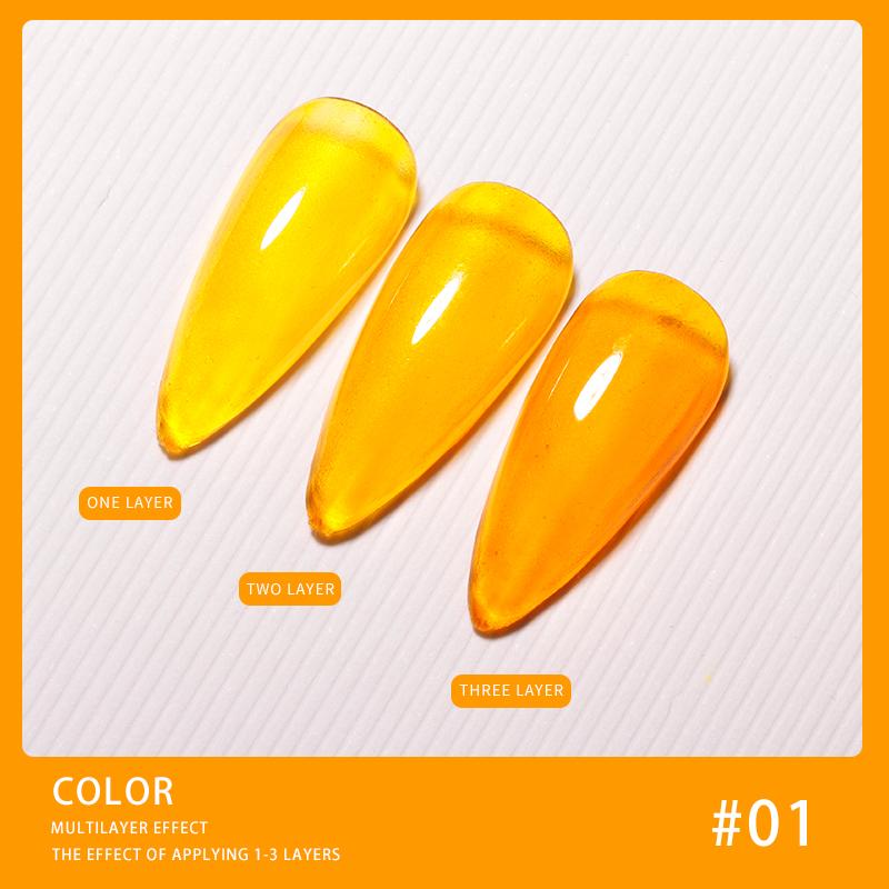 BEAU COLOR 1PCS 5ml 4colors Aurora Amber Gel Polish Jelly Transparent Nail Art Gel Semi Permanent Soak Off Nail Gel Polish for Women Manicure