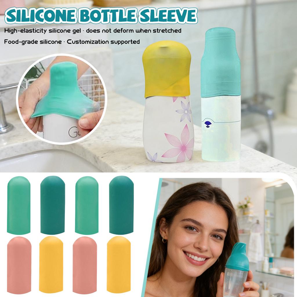 Silicone Travel Bottle Covers, Leak- Bottle Sleeves For Toiletries, Travel Accessories For Luggage And Outdoor Trips