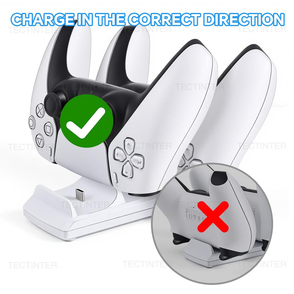Charger Stand for PS5 Wireless Controller with Dual Type-C Fast Charging Dock Station For Playstation 5 Gamepad Game Accessories
