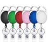 Reel Retract Lanyard Name Tag Easy Pull Buckle Card Holder Badge Reel Clip Carabiner Keychain