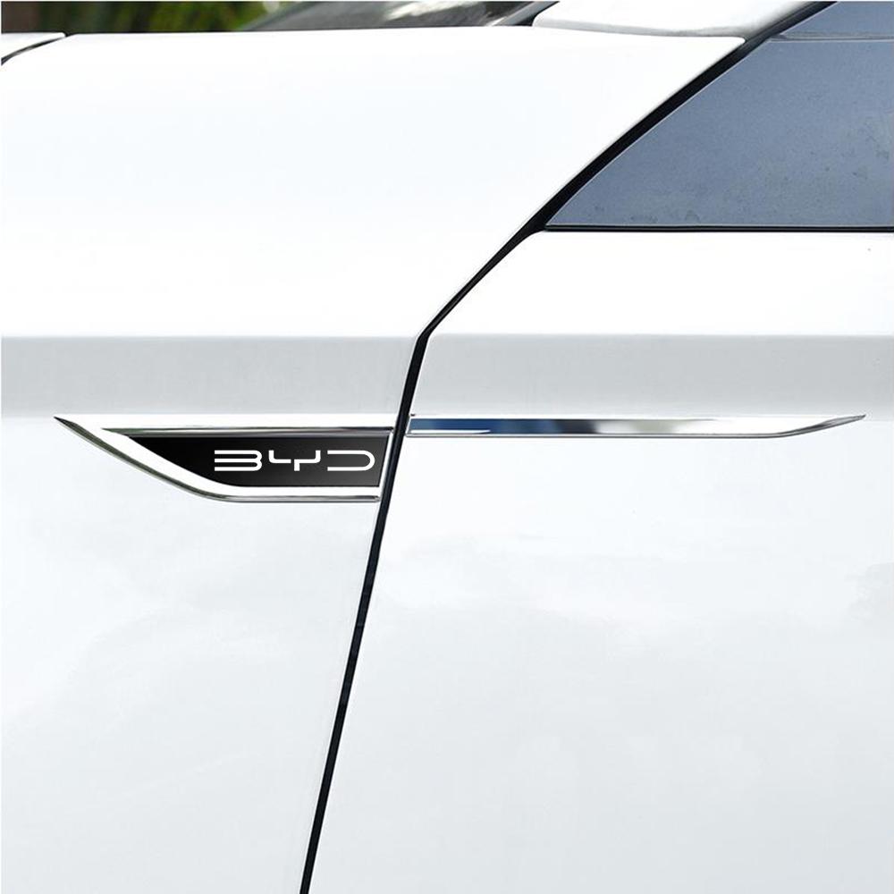2PCS Auto Door Fender Side Blade Badge Car Body Sticker For BYD Tang F3 E6 Atto 3 Yuan Plus Song Max F0 G3 I3 Ea1 Dmi 2din G6