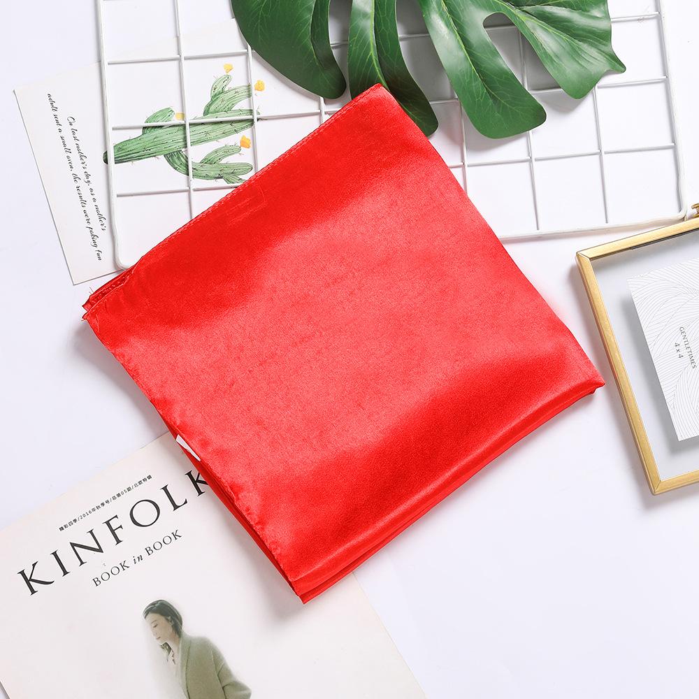 Solid Color Silk Scarf 90Cm Satin Satin Square Scarf Women'S Candy Color Printed Silk Scarf Wedding Gift