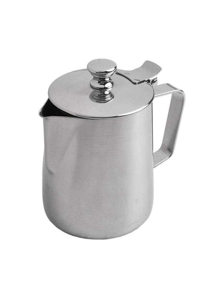 Effortless Frothing and Pouring Stainless Steel Milk Frother Jug with Lid