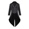 Men Tuxedo Gothic Style Slim Fit Tuxedo Jacket Lapel Long-Sleeved Suit Coat Retro Design Punk Mid-length Overcoat