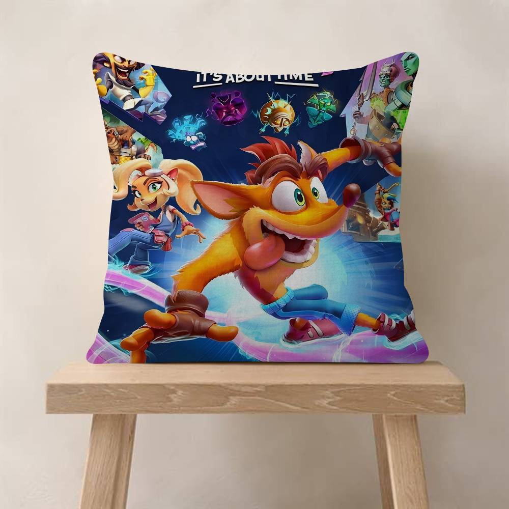 Game CCrash Bandicoots Pillow Cover Design Cushion Cover Decor Holiday Decorati