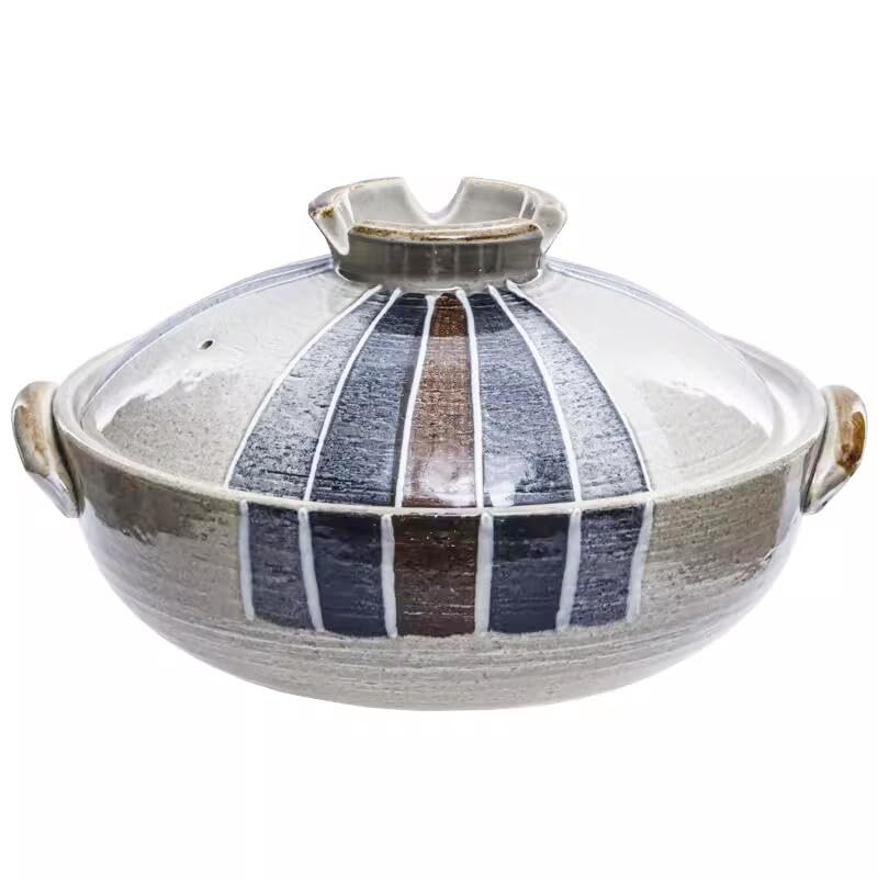 Banko ware earthenware pot, Ichijin Tokusa, Misuzu Pottery, Made in Japan, Direct-heat cooking pot (Size 7)