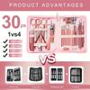 Xiaomi Nail Clipper Set Cherry Blossom Powder 30-piece Nail Clipper Stainless Steel Nail Clipper with Eyebrow Razor Beauty Set Tool Set