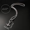 European & American Retro Viking Hammer Pendant Necklace: Stainless Steel Chain, Trendy Fashion Accessory