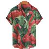 Men's casual shirt plant printed summer clothing Hawaiian short sleeved 2026 medieval vintage beach vacation top