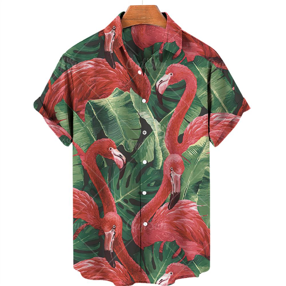 Men's casual shirt plant printed summer clothing Hawaiian short sleeved 2026 medieval vintage beach vacation top