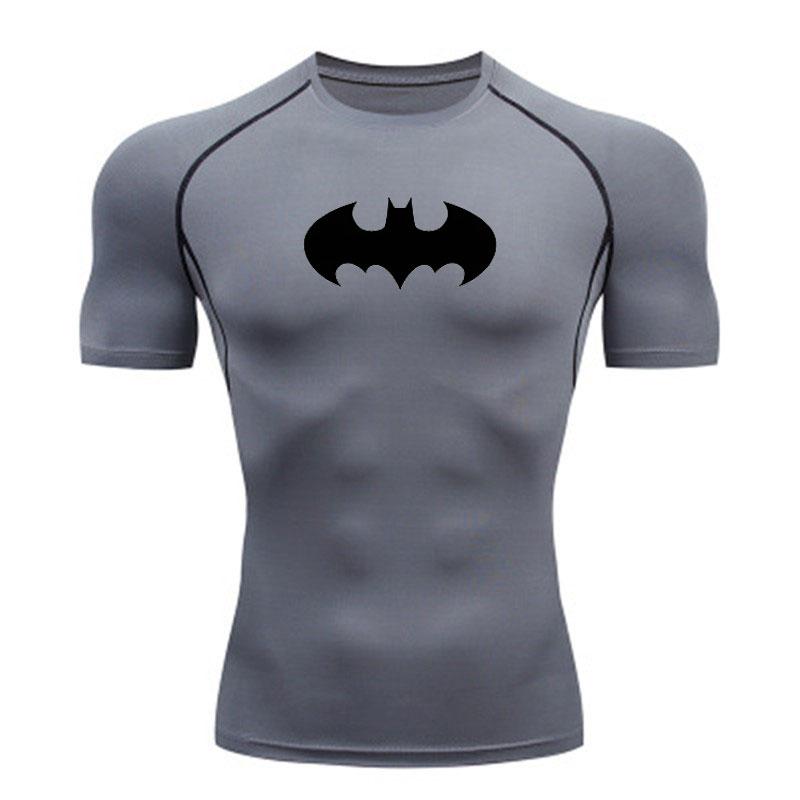 Men's Quick Dry Compression Athletic T-Shirt, Bat Pattern Br