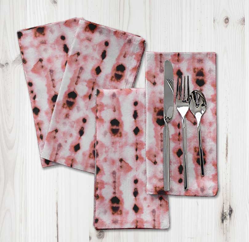 "S4Sassy Pink Ombre Tie-Dye Holiday Parties Cloth Table Linen Re-Usable Dinner Napkins Set 22 x 22""(Pack of