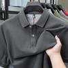 100% Pure Cotton Short Sleeved Men's Polo Shirt Summer Boutique Fashion High-quality Top Solid Color Collar Back Striped T-shirt