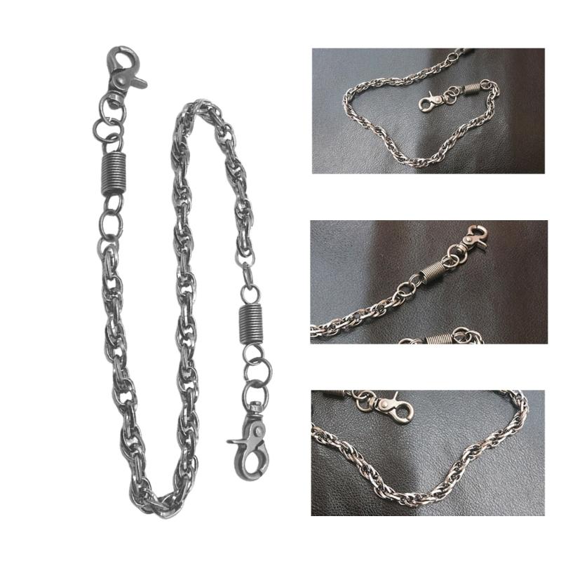 Heavy Duty Metal Pants Chain Adornment Punk Wallet Chains Hip Hop Jeans Charm Round Clasp Goth Accessory for Pants