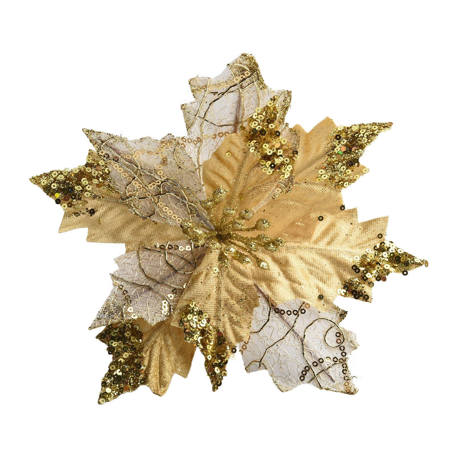 

Рождественское украшение Подвесной орнамент Цветок пуансеттии оранжевый