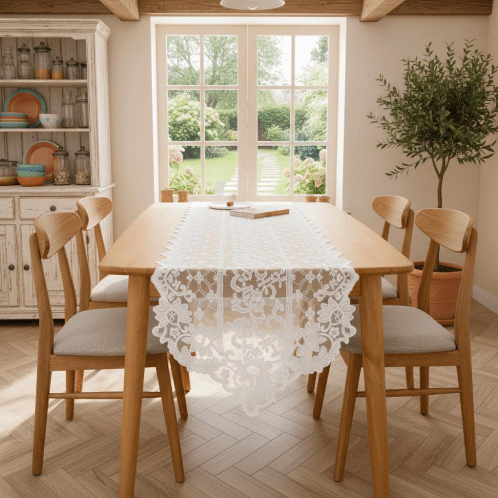 Elegant Lace Table Runner Long Strip Shape Table Flag Minimalist Vintage Tablecloth  Wedding Decor